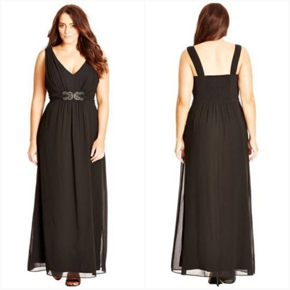 City Chic Elegant Sparkle Embellished Maxi Dress